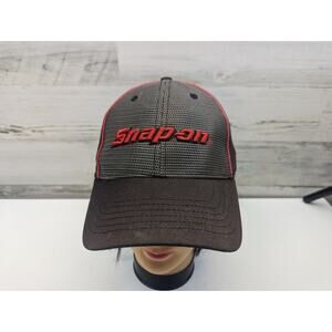 Black and Red w/ Gray Snap On Hat, One‎ Size, Stretch Back